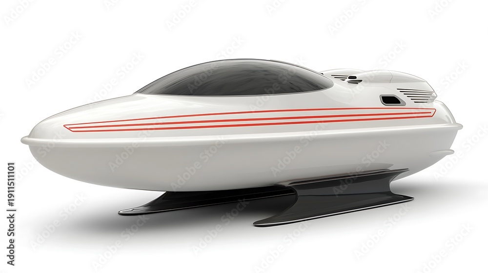Naklejka premium Futuristic watercraft illustration