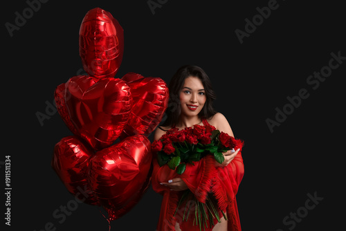 Beautiful young happy Asian...