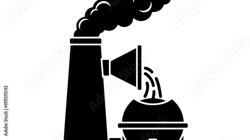 Industrial chimney emitting dark smoke into the atmosphere.