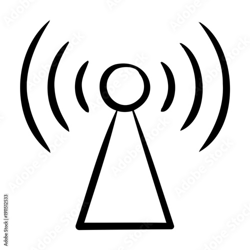 Radio Communication Icon - Handdrawn