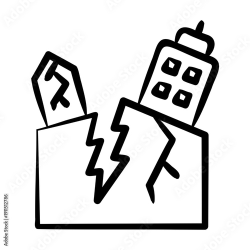 Earthquake Icon - Handdrawn