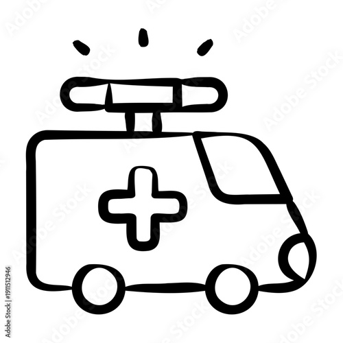 Emergency Vehicle Icon - Handdrawn