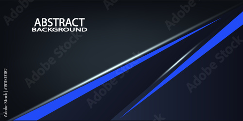 Modern blue and black template black strip line diagonal with border blue with copy space for text. Technology style.