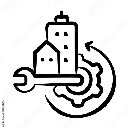 Infrastructure Repair Icon - Handdrawn