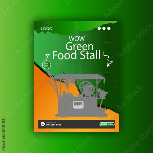 Wow Green Stall Social Media Post Flyer Design.