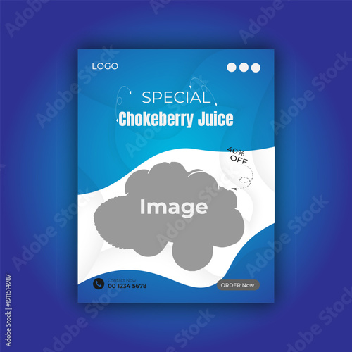 Sweet & Delicious Chokeberry Juice Social Media Post Design.