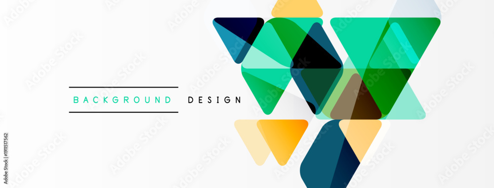 Fototapeta premium Abstract geometric shapes form dynamic composition. Bright colors create modern visual effect. Minimalist design suitable background use.