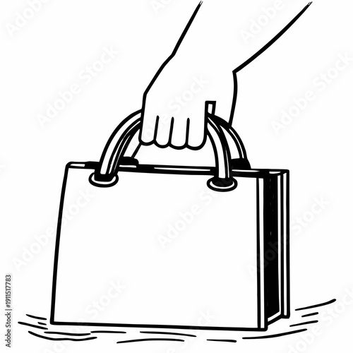 hand holding a shopping bag