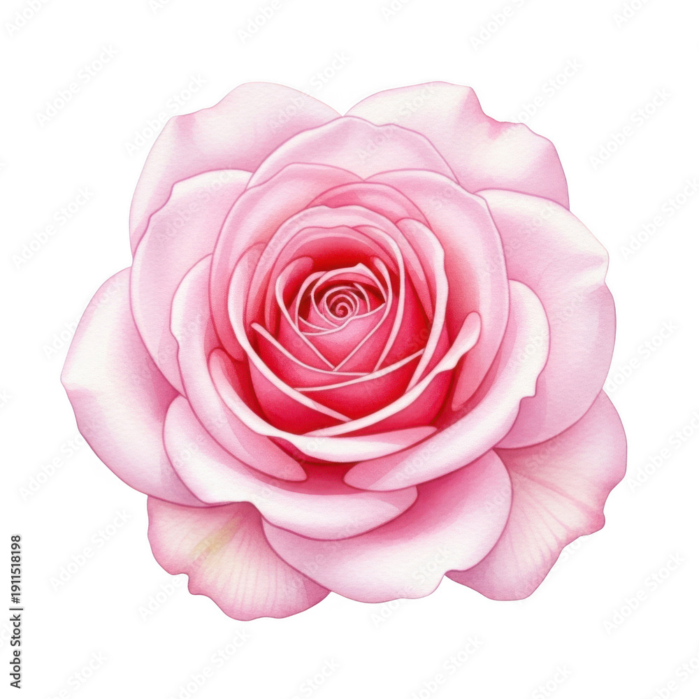 Fototapeta premium A delicate pink rose with soft petals and a serene background isolated on transparent background