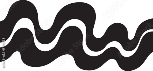 Black wavy lines on a white background illustration design