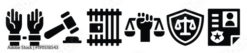 Simple Set of Justice And Law Related Vector Solid Icons