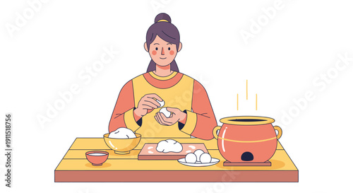 Woman Preparing Food in the Kitchen.