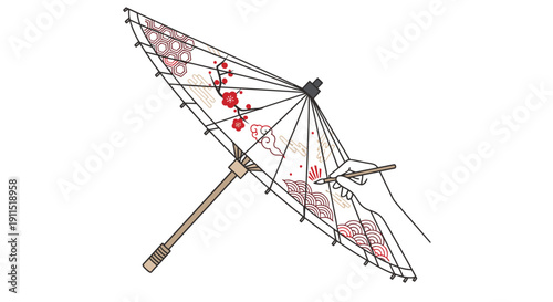 Handmade kite with pink fabric and sticks.