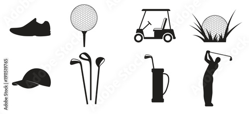 set of isolated icons on a theme golf
