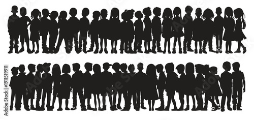 people silhouette set man woman silhouettes crowd of people 