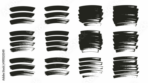 An abstract composition features rows of dense black brushstrokes arranged in a grid creating a textured and minimalist visual effect high quality professional detailed modern elegant