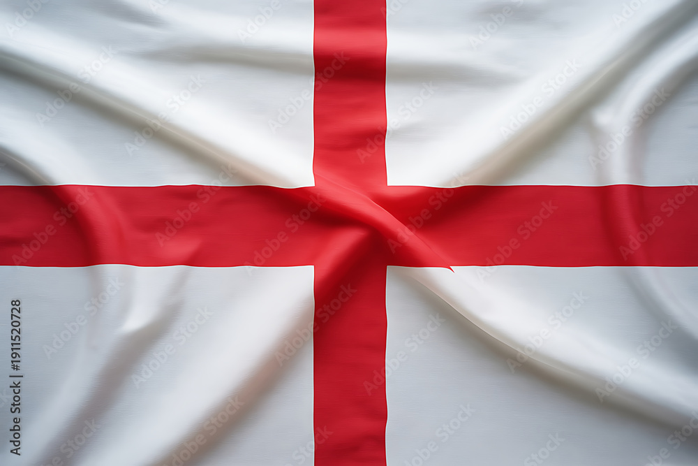 Fototapeta premium England Flag Waving with Soft Fabric Textures and Folds