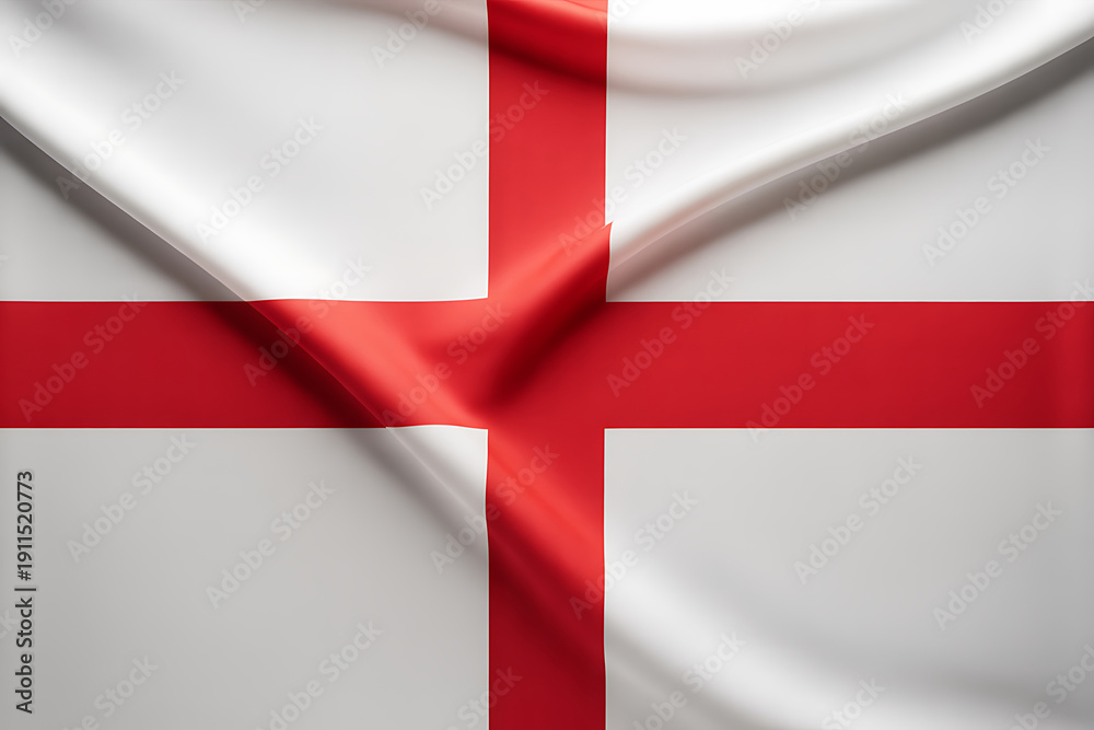 Fototapeta premium English flag with red cross on white background flag of England