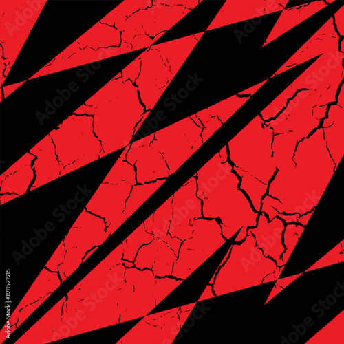 Abstract background with red spikes and zigzag line pattern and some copy space area.