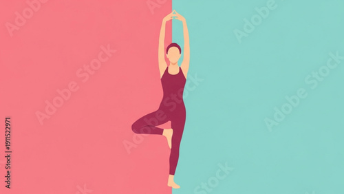 An artistic vector illustration of a glamourous fashion lady in a pink summer dress featuring a stylish hair silhouette and elegant dancer body