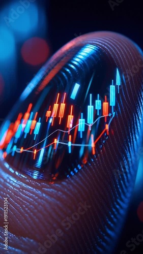 Wallpaper Mural Finance economy growth financial data concept technology investment trading chart stock digital currency innovation futuristic neon light detail macro surface texture vibrant glow cyber abstract Torontodigital.ca