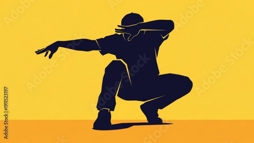 A black vector illustration featuring a baseball player silhouette in a cap alongside a person dancing and a soldier in a military fight