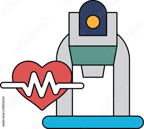A heart is shown next to a machine that reads ECG