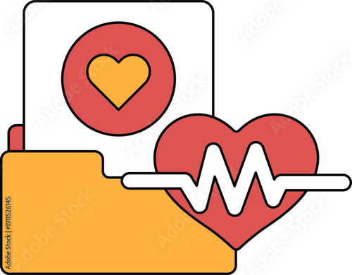 A folder with a heart on it and a heart on the folder