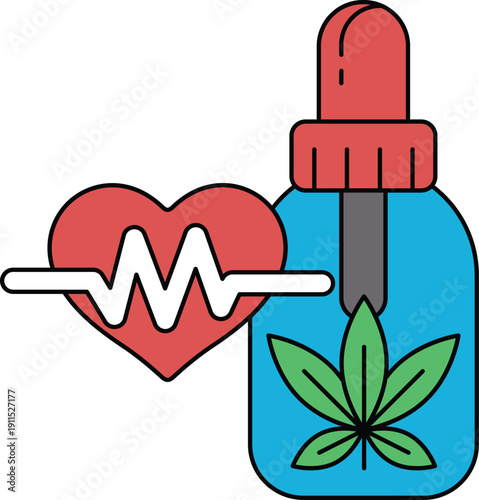 A bottle of medicine with a heart on it