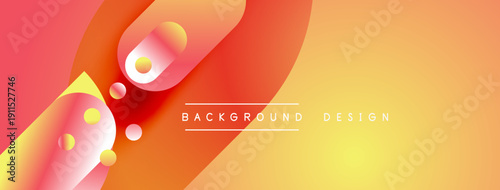 Abstract gradient background. Orange, pink, yellow hues blend smoothly. Circles create dynamic visual effect. Modern design element.