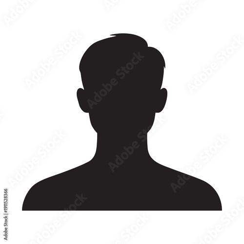 Male avatar profile silhouette isolated on white background