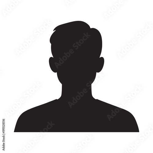 Male avatar profile silhouette isolated on white background
