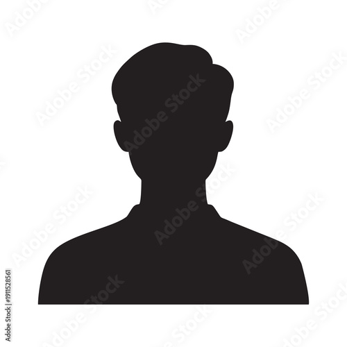 Male avatar profile silhouette isolated on white background