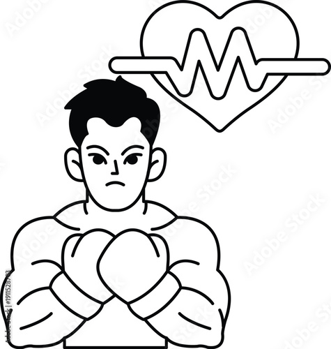 A man in a boxing ring with his hands up in the air