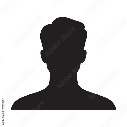 Male avatar profile silhouette isolated on white background