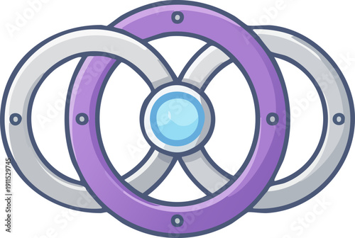 High-Tech Qubit Interaction Graphic