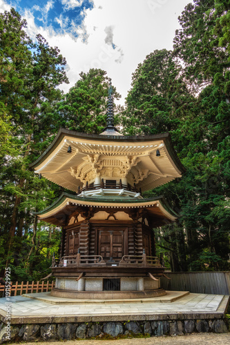 Temple in Kongobu-ji Danjo Garan area, a historical Buddhist temple complex, Japan