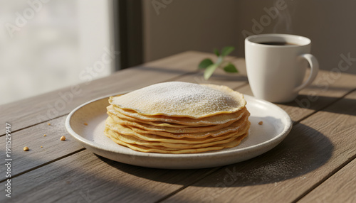 pancakes with coffee