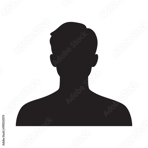 Male avatar profile silhouette isolated on white background