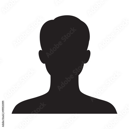 Male avatar profile silhouette isolated on white background