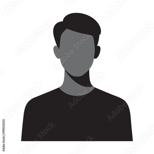 Male avatar profile silhouette isolated on white background