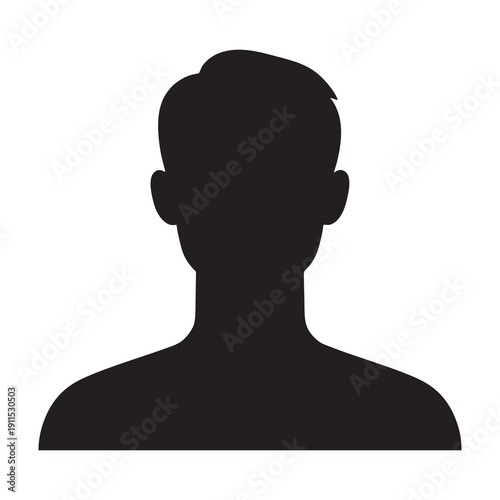 Male avatar profile silhouette isolated on white background