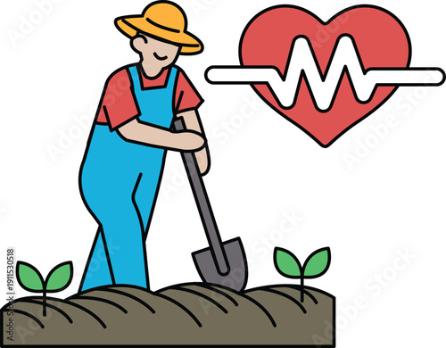 A man is digging a hole in the ground