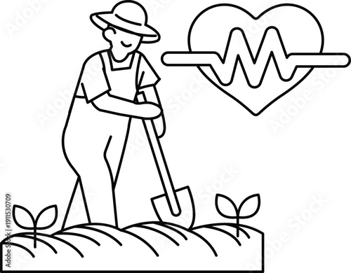 A man is digging a hole in the ground