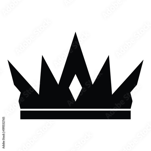 Black crown icon symbol graphic design element royal headwear icon