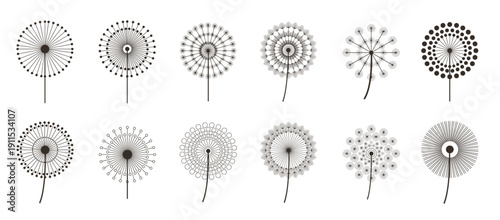 simple blowball icons vector 