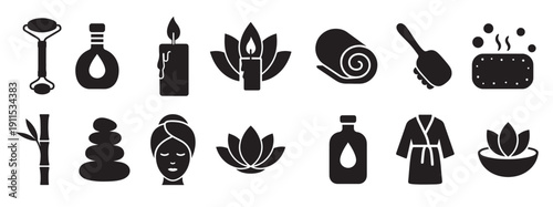 spa icon set illustration 