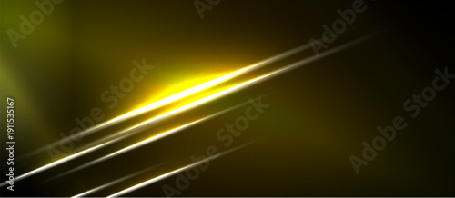 Abstract golden lines intersect dark background. Bright glow emanates from central point, creating dynamic visual effect.