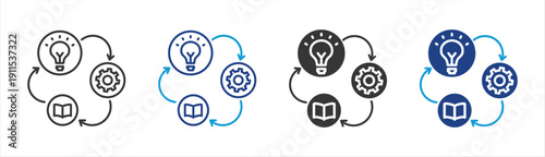 strategy icon set multiple style collection	