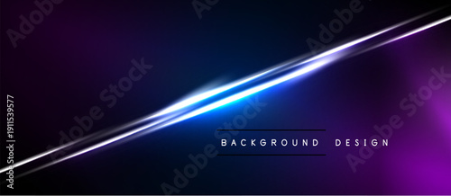 Abstract gradient background. Bright lines intersect dark space. Modern design elements create visual impact. Minimalist aesthetic.